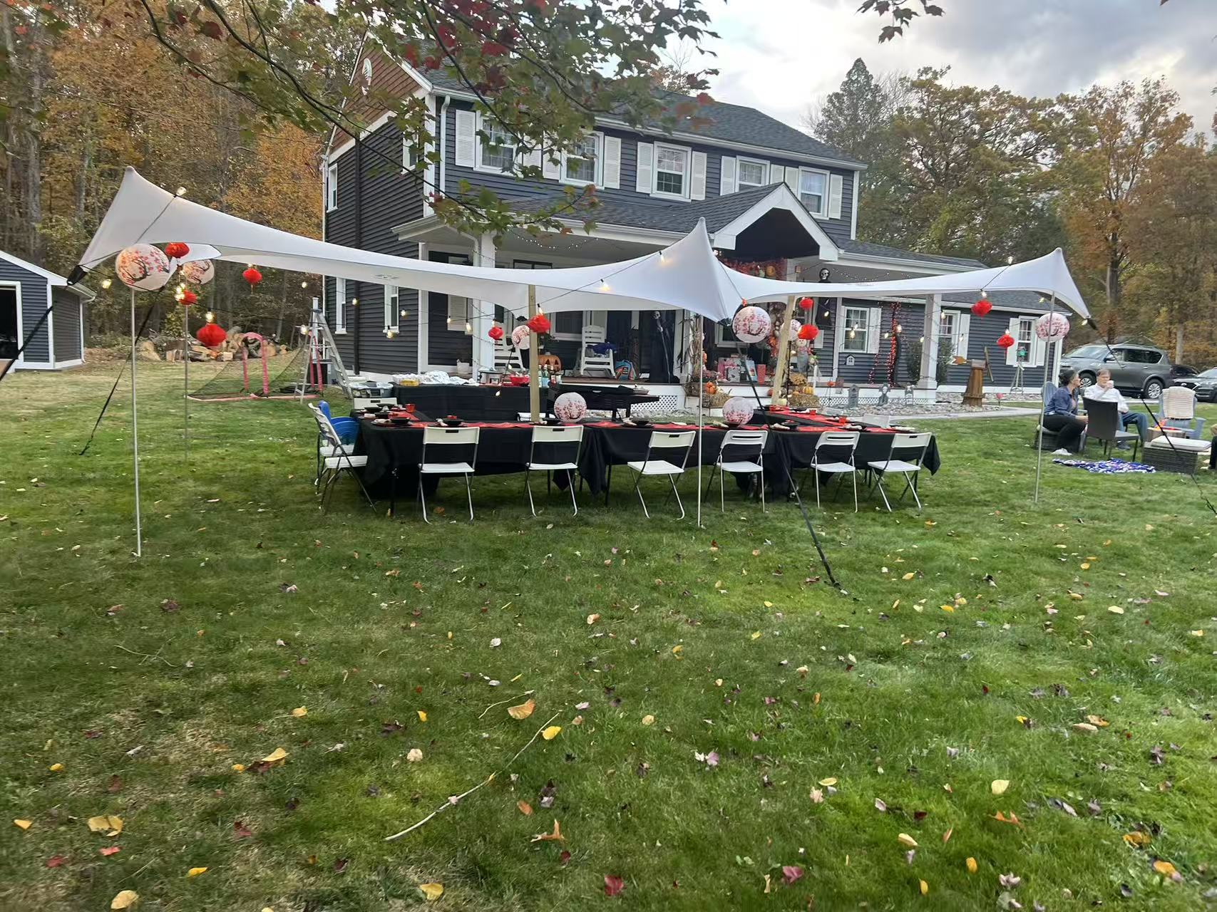 Hibachi chef preparing fried rice with fresh vegetables at Boston event