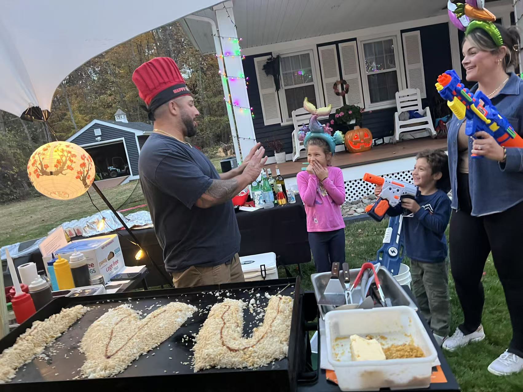 Fresh seafood hibachi with scallops and shrimp in Boston