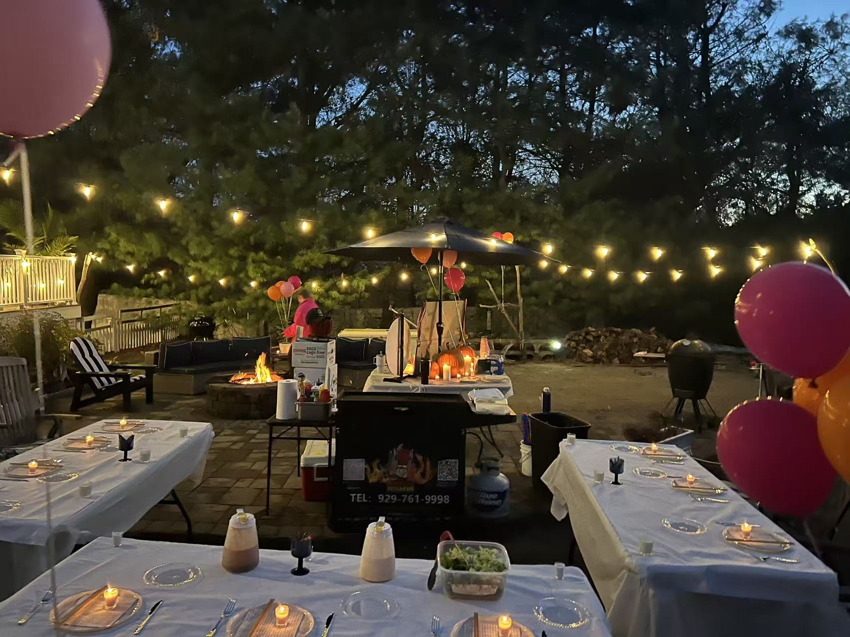 Birthday party hibachi catering with chef entertainment in Boston